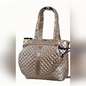Oliver Thomas Kitchen Sink Tennis Tote Bag Quilted Rose Gold **See Description